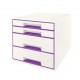 Cabinet 4 sertare alb/mov wow leitz