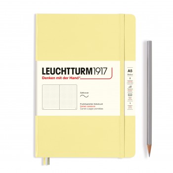 Caiet a5 punctat coperta flexibila vanilie leuchtturm