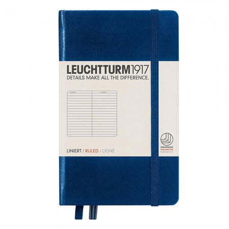 Caiet a6 dictando coperta rigida albastru navy leuchtturm