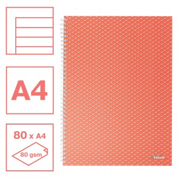 Caiet birou spira a4 80 file dictando corai coperta carton colour'breeze esselte