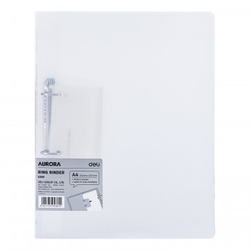 Caiet mecanic a4 2 inele 15mm/20mm coperta flexibila alb translucid deli