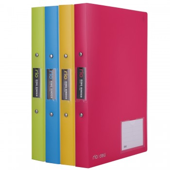 Caiet mecanic a4 2 inele 15mm/20mm coperta flex. cu buzunar culori neon deli