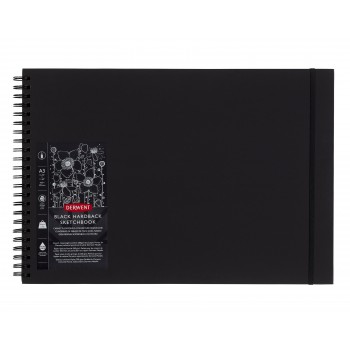 Caiet spira pentru schite si desen a3 40 file 200g haritmeticatie neagra professional derwent