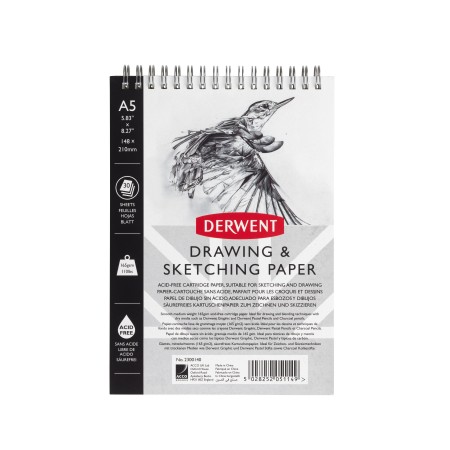 Caiet spira pentru schite si desen a5 30 file 165g professional derwent Caiet spira pentru schite si desen a5 30 file 165g professional derwent