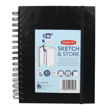 Caiet spira pentru schite si desen a5 56 file 165g cu mapa professional derwent Caiet spira pentru schite si desen a5 56 file 165g cu mapa professional derwent