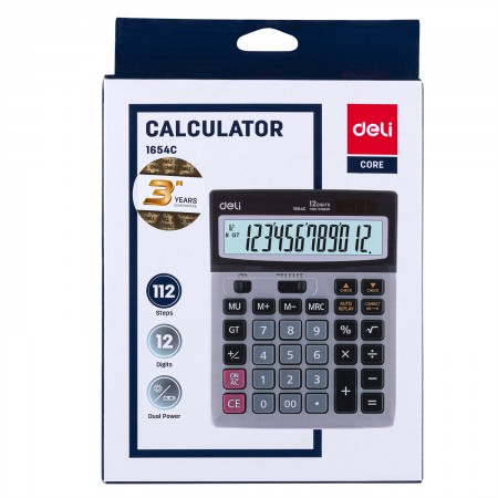 Calculator birou 12dig metal 1654c deli