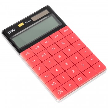 Calculator birou 12dig modern rosu deli
