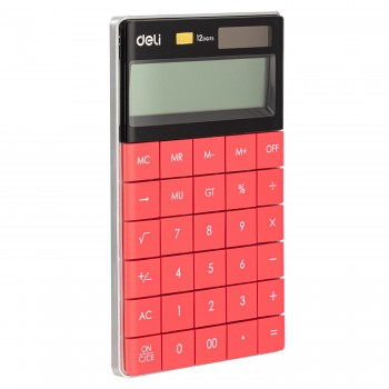 Calculator birou 12dig modern rosu deli