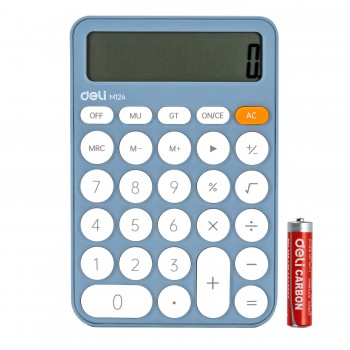 Calculator birou 12dig plastic fashion em124 bleu deli