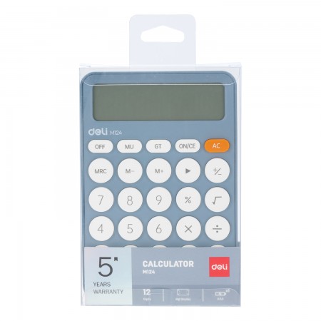 Calculator birou 12dig plastic fashion em124 bleu deli