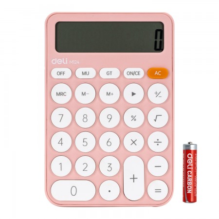 Calculator birou 12dig plastic fashion em124 roz deli