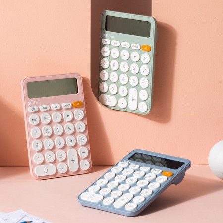 Calculator birou 12dig plastic fashion em124 vernil deli