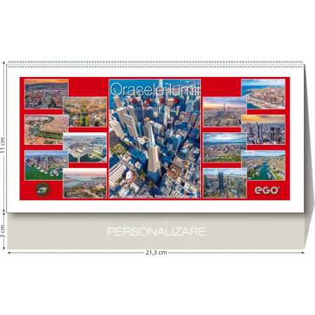 Calendar birou orasele lumii 13 file 213 x 110 mm ego