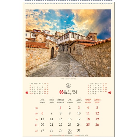 Calendar perete strazi 13 file 330 x 480 mm ego
