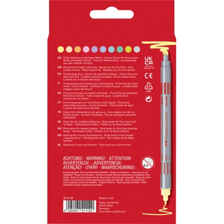 Carioca 10 culori pastel 2 capete faber-castell