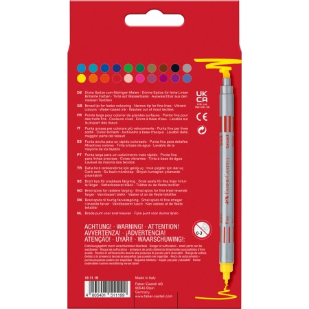 Carioca 20 culori 2 capete faber-castell