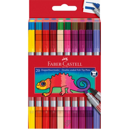 Carioca 20 culori 2 capete faber-castell