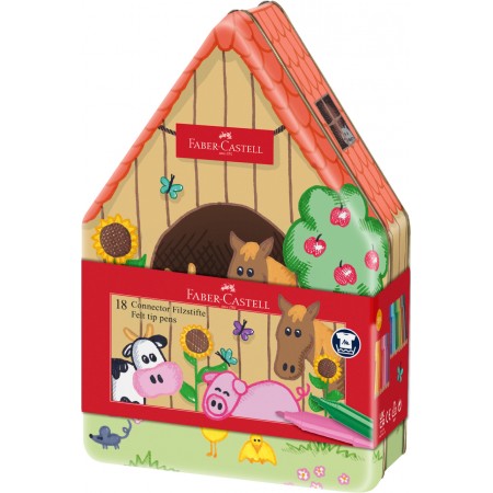 Carioca 18 culori ferma animalelor connector faber-castell