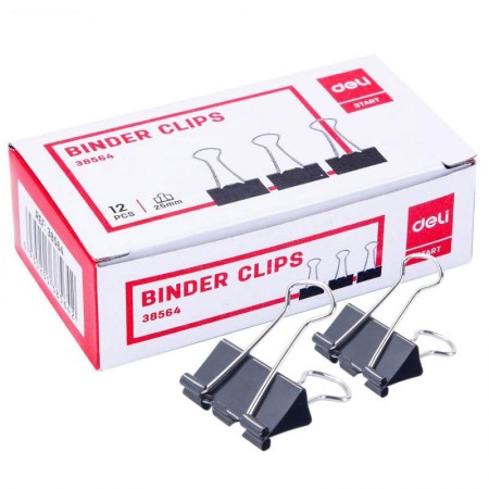 Clips hartie 25mm 12 buc/cut. carton deli