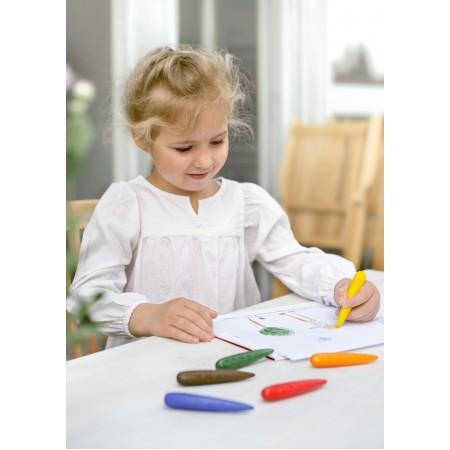 Creioane cerate model degete set 6 faber castell