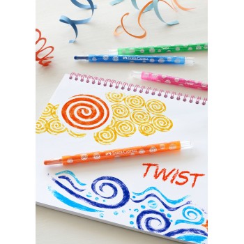 Creioane cerate retractabile 12 culori faber-castell