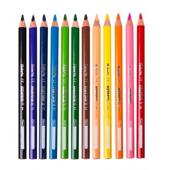 Creioane colorate 12 culori + ascutit. triunghiulare jumbo kores