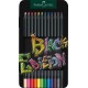 Creioane colorate 12 culori black edition cutie metal faber-castell