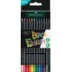 Creioane colorate 12 culori black edition faber-castell
