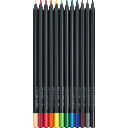 Creioane colorate 12 culori black edition faber-castell