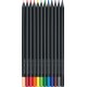 Creioane colorate 12 culori black edition faber-castell