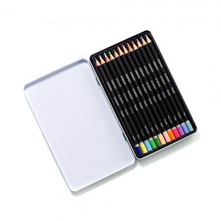 Creioane colorate 12 culori cutie metal derwent academy Creioane colorate 12 culori cutie metal derwent academy