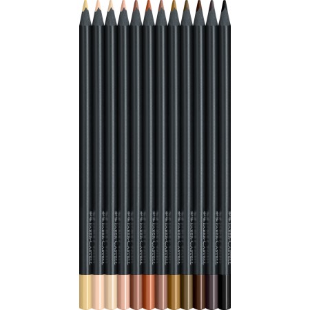 Creioane colorate 12 culori skin tones black edition faber-castell Creioane colorate 12 culori skin tones black edition faber-castell