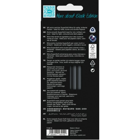 Creioane colorate 12 culori skin tones black edition faber-castell Creioane colorate 12 culori skin tones black edition faber-castell