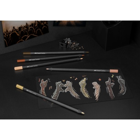 Creioane colorate 12 culori skin tones black edition faber-castell Creioane colorate 12 culori skin tones black edition faber-castell