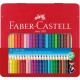 Creioane colorate 24 culori cutie metal grip 2001 faber-castell