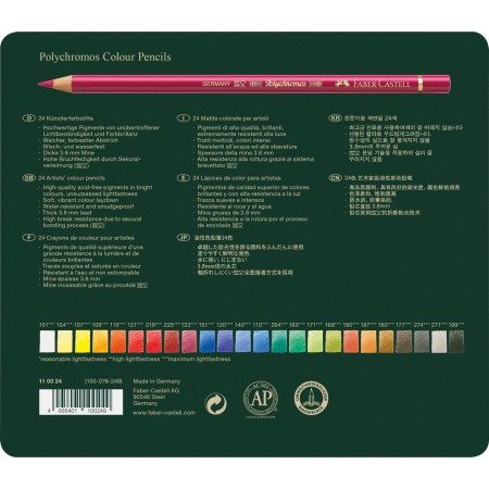 Creioane colorate 24 culori polychromos faber-castell