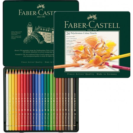 Creioane colorate 24 culori polychromos faber-castell