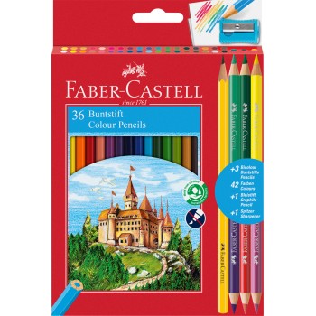 Creioane colorate 36+3+1 culori eco faber-castell