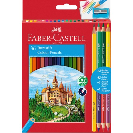 Creioane colorate 36+3+1 culori eco faber-castell