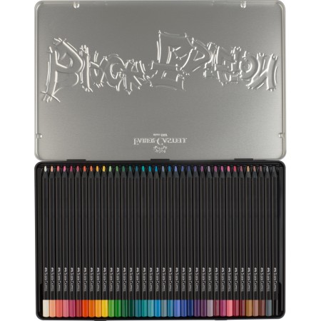 Creioane colorate 36 culori black edition cutie metal faber-castell