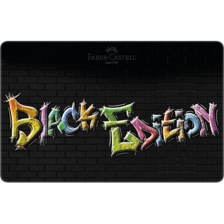 Creioane colorate 36 culori black edition cutie metal faber-castell