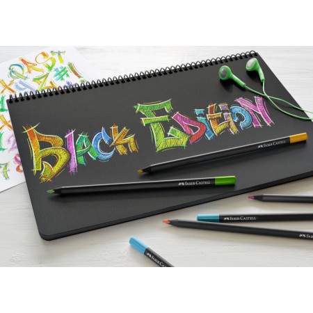 Creioane colorate 36 culori black edition faber-castell