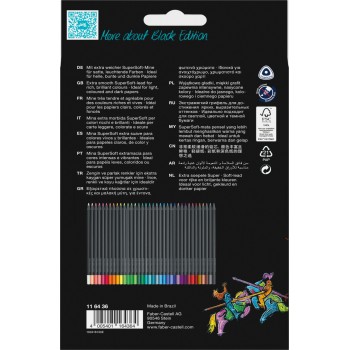 Creioane colorate 36 culori black edition faber-castell