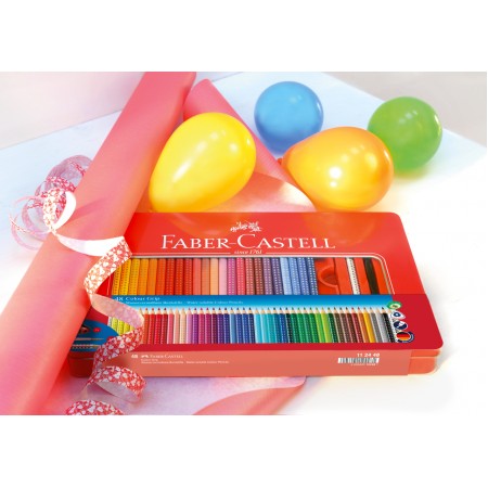 Creioane colorate 48 culori cutie metal grip 2001 faber-castell