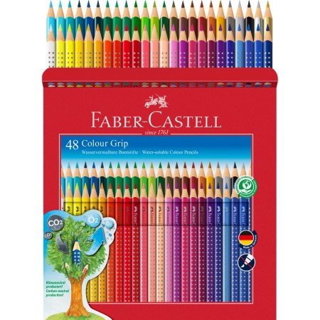 Creioane colorate 48 culori grip faber-castell