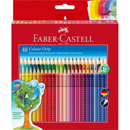 Creioane colorate 48 culori grip faber-castell