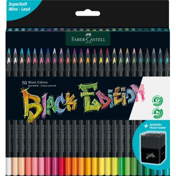 Creioane colorate 50 culori black edition faber-castell