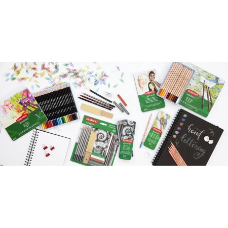 Creioane colorate acuarela 24 culori derwent academy