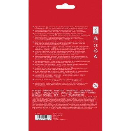 Creioane colorate acuarela 36 buc + pensula faber-castell