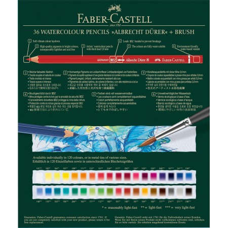 Creioane colorate acuarela 36 culori studio durer faber-castell